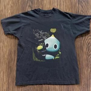 T-Shirt Blac K Monster Energy T-Shirt With Blue Graphic